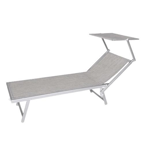 LETTINO RIMINI CON PARASOLE GRIGIO
