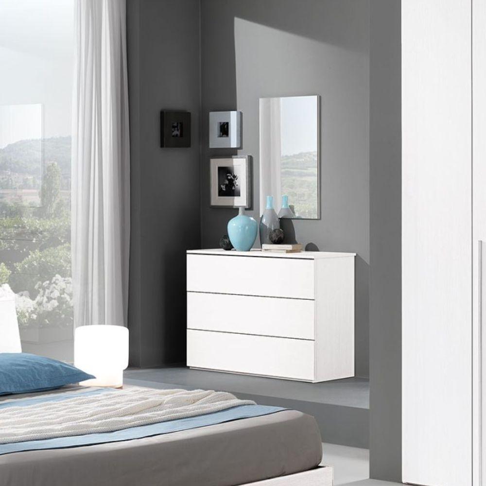 Com&ograve; Manitoba 3 cassetti colore bianco