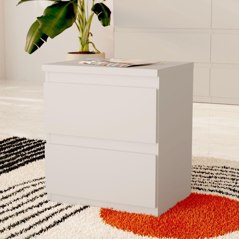 Comodino Morgan 2 cassetti 41.8 x 32.2 x H 49.3 cm. colore grigio chiaro