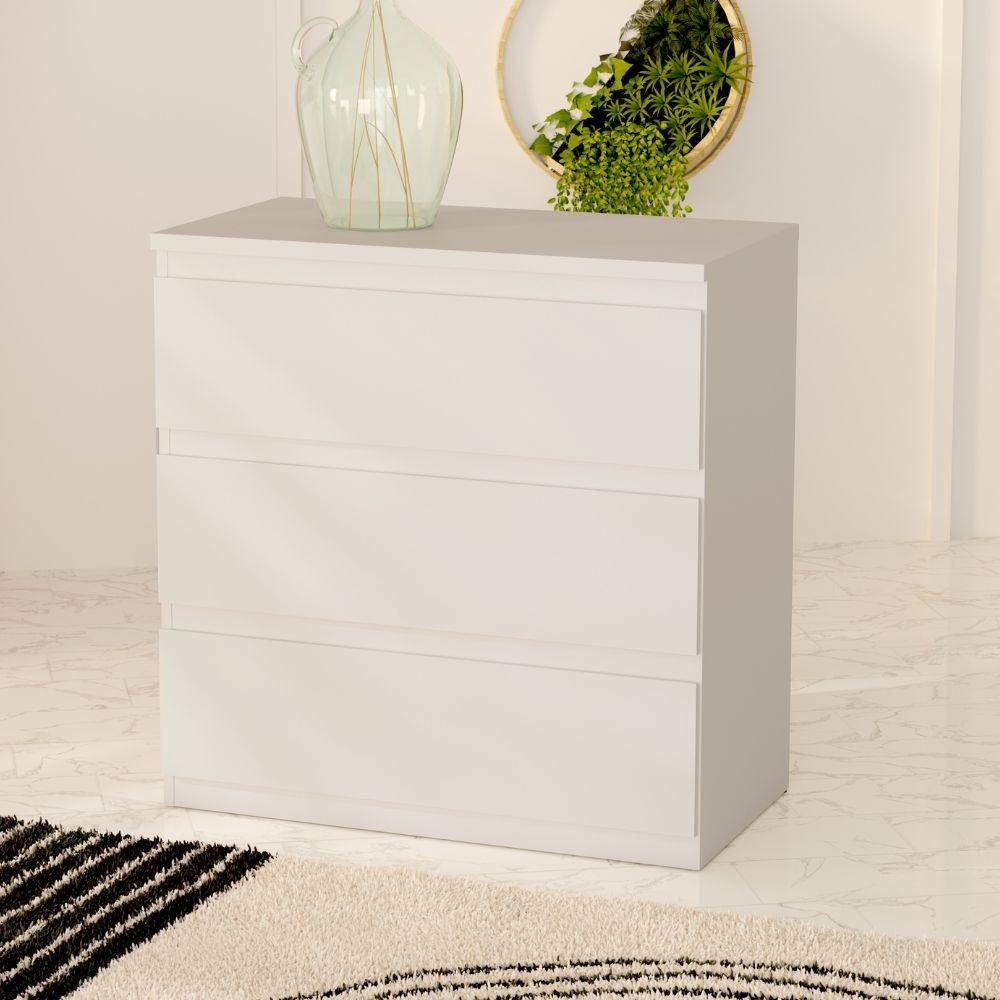 Cassettiera Morgan 3 cassetti 77.2x79.8x42.2 cm. colore grigio chiaro