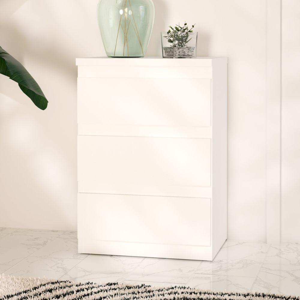 Cassettiera Morgan 3 cassetti 41.8 x H 61.5 x 32.2 cm colore bianco
