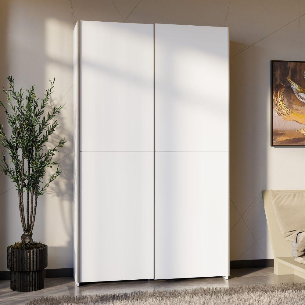 Armadio Nico 2 ante scorrevoli colore bianco 120.1x39.1xH210 cm.