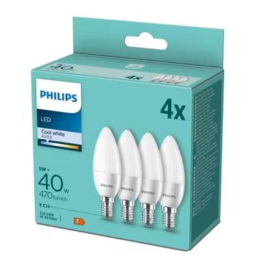 PACK DA 4 LAMPADINE PHILIPS 40W 4000K CANDELA