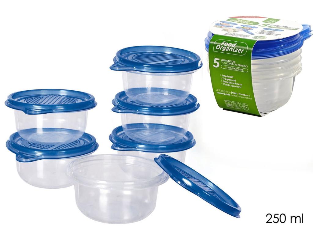 SET 5 CONTENITORI PLASTICA
