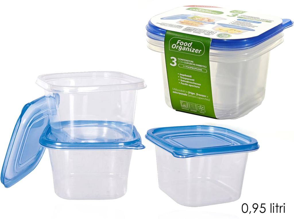 SET 3 CONTENITORI PLASTICA