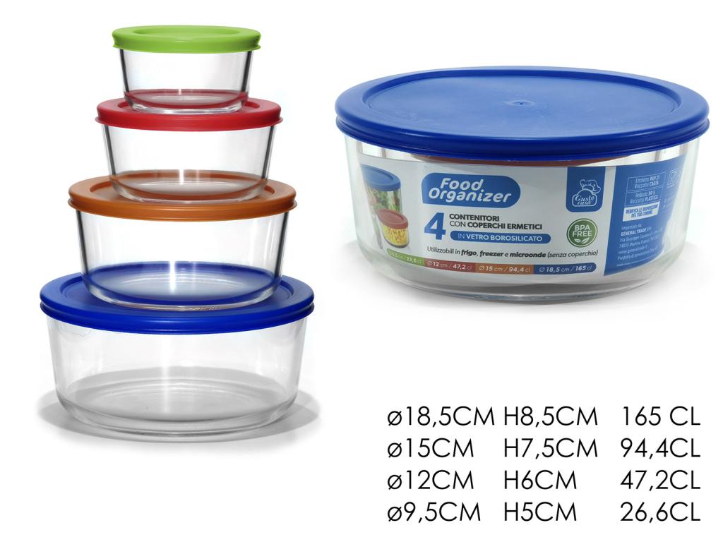 SET 4 CONTENITORI VETRO