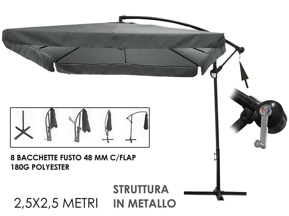 OMBRELLONE QUADRATO 2,5X2,5 M