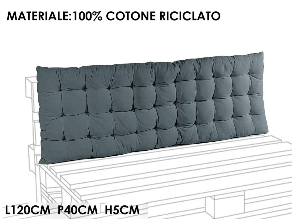 CUSCINO SCHIENALE PALLET GRIGIO