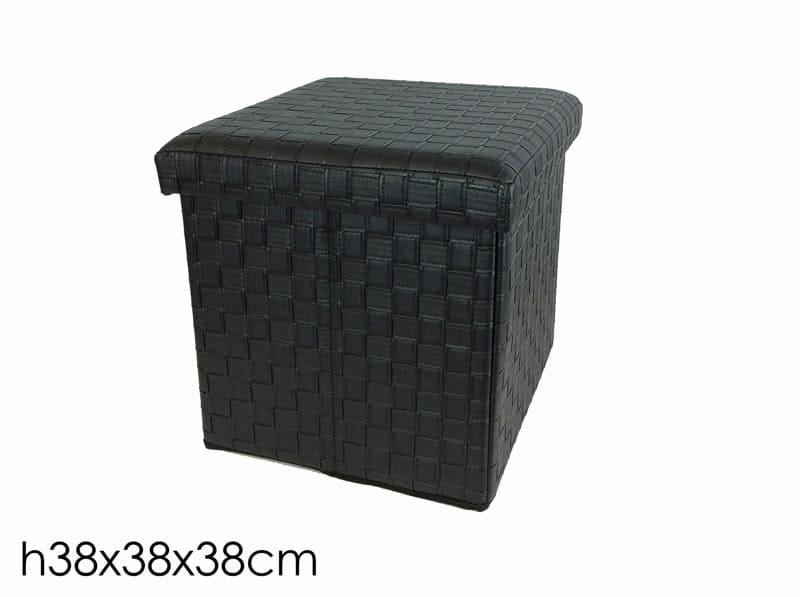 POUF CONTENITORE 38X38 CM NERO