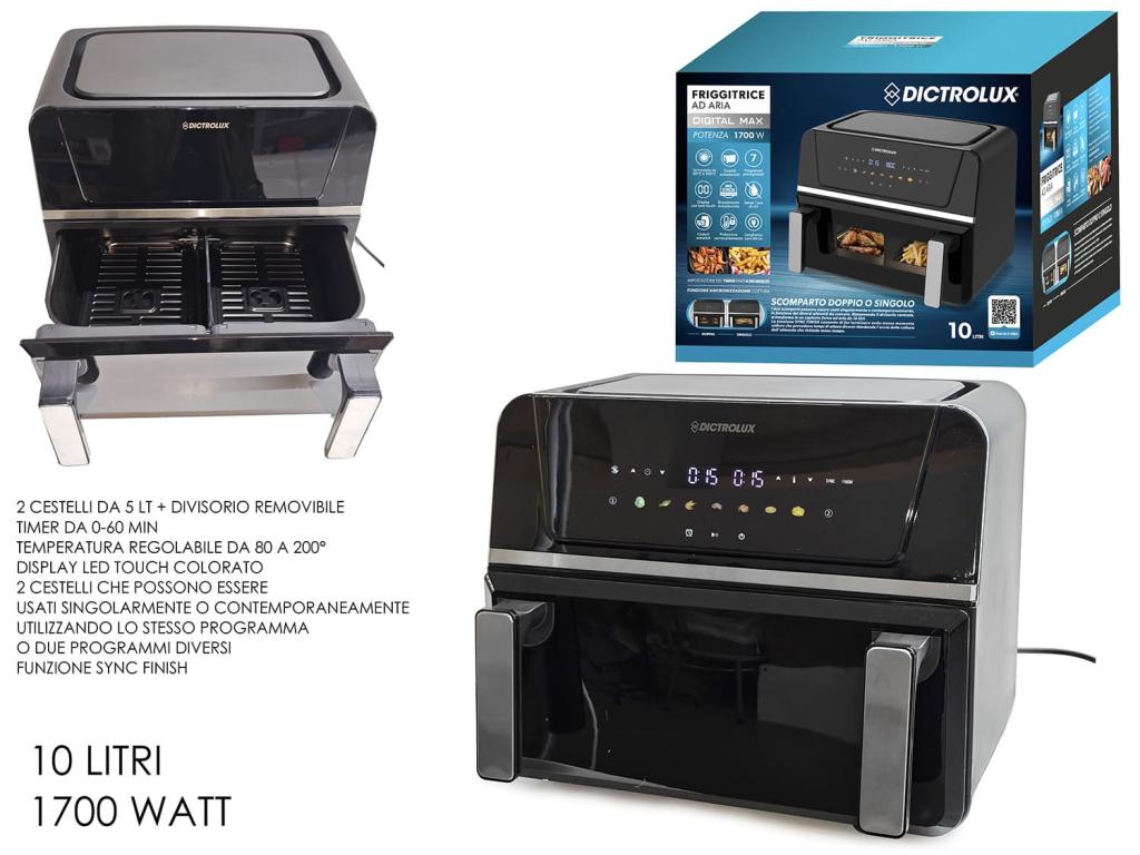 FRIGGITRICE AD ARIA DOPPIA 10LT 1700W