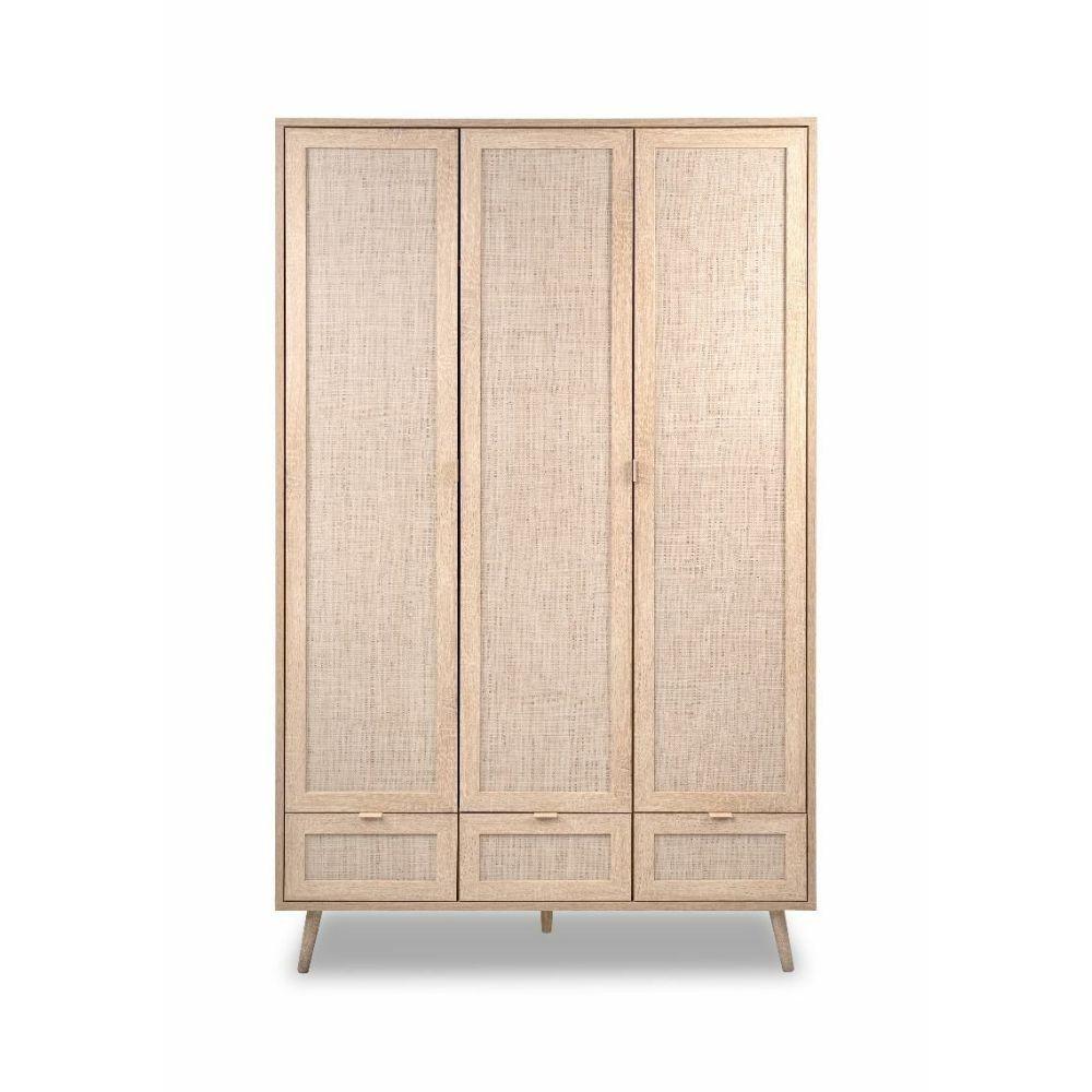 Armadio Bali 60B 3 ante e 3 cassetti effetto vimini